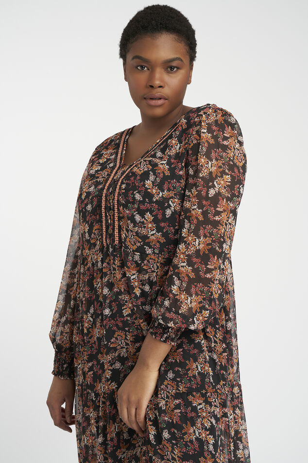 Longue robe à imprimé floral image number 5