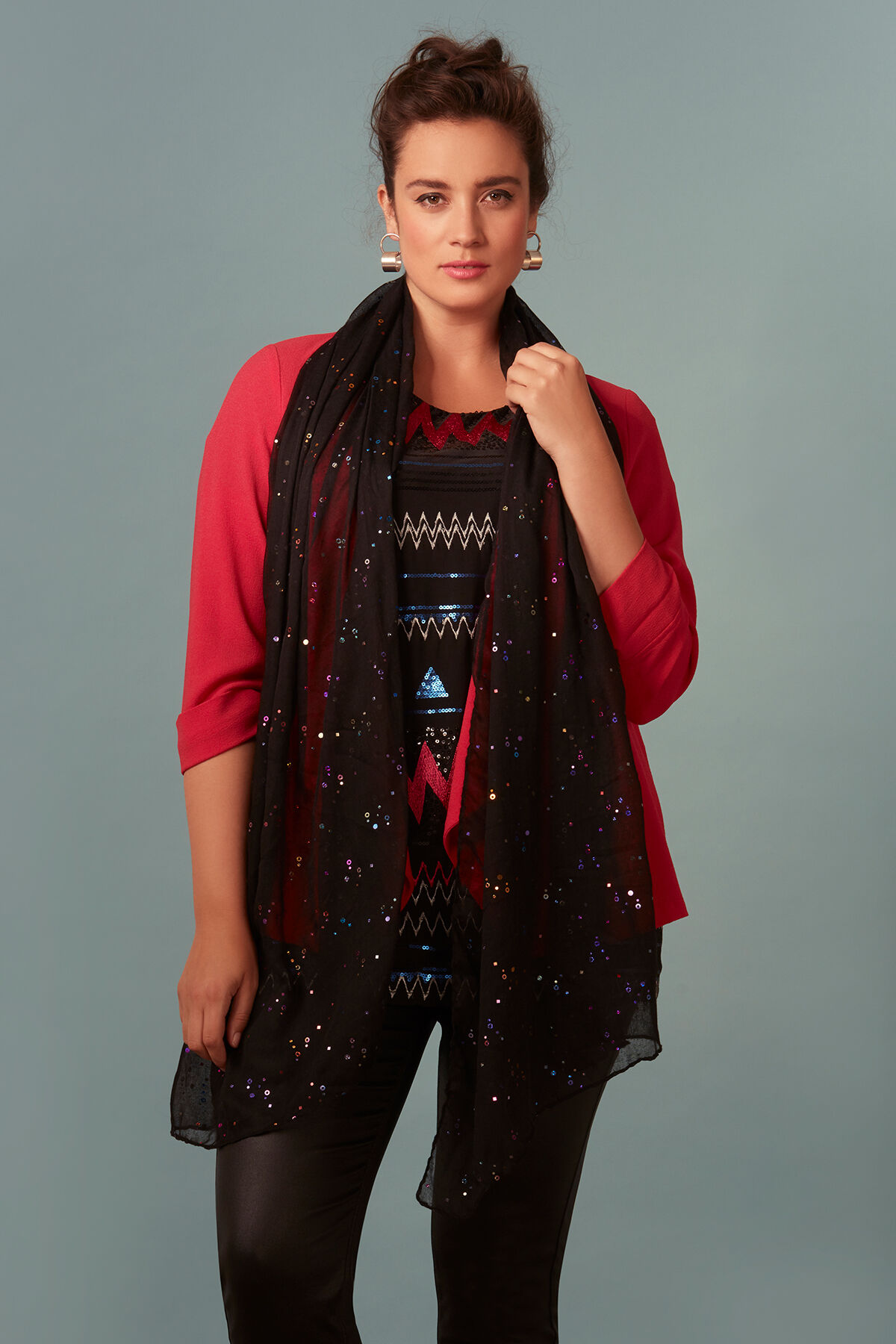 Femmes Foulard à paillettes MS Mode