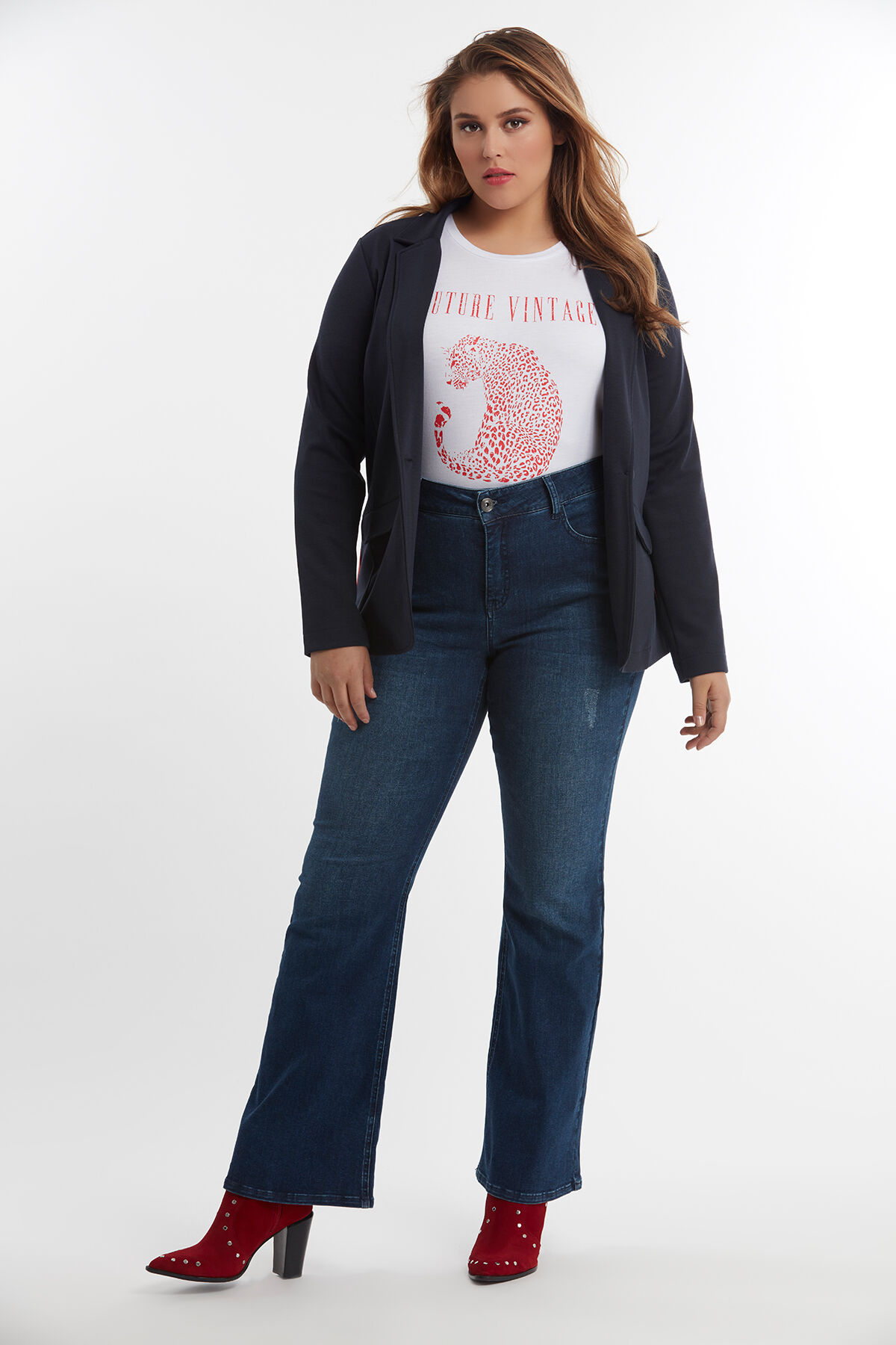 Veste blazer avec d&eacute;tails ray&eacute;s image number 4