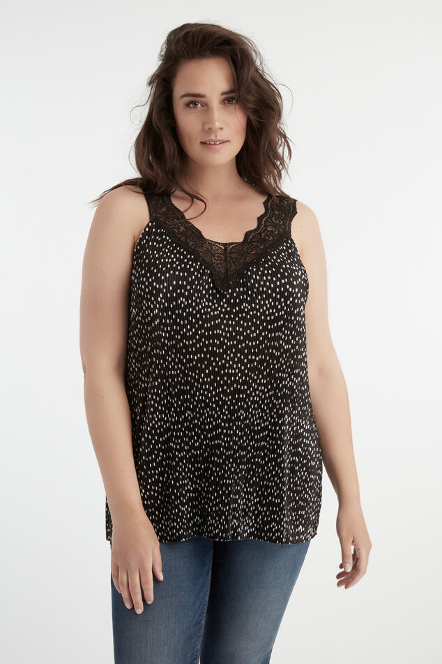 Haut plissé avec pois et dentelle image number 0