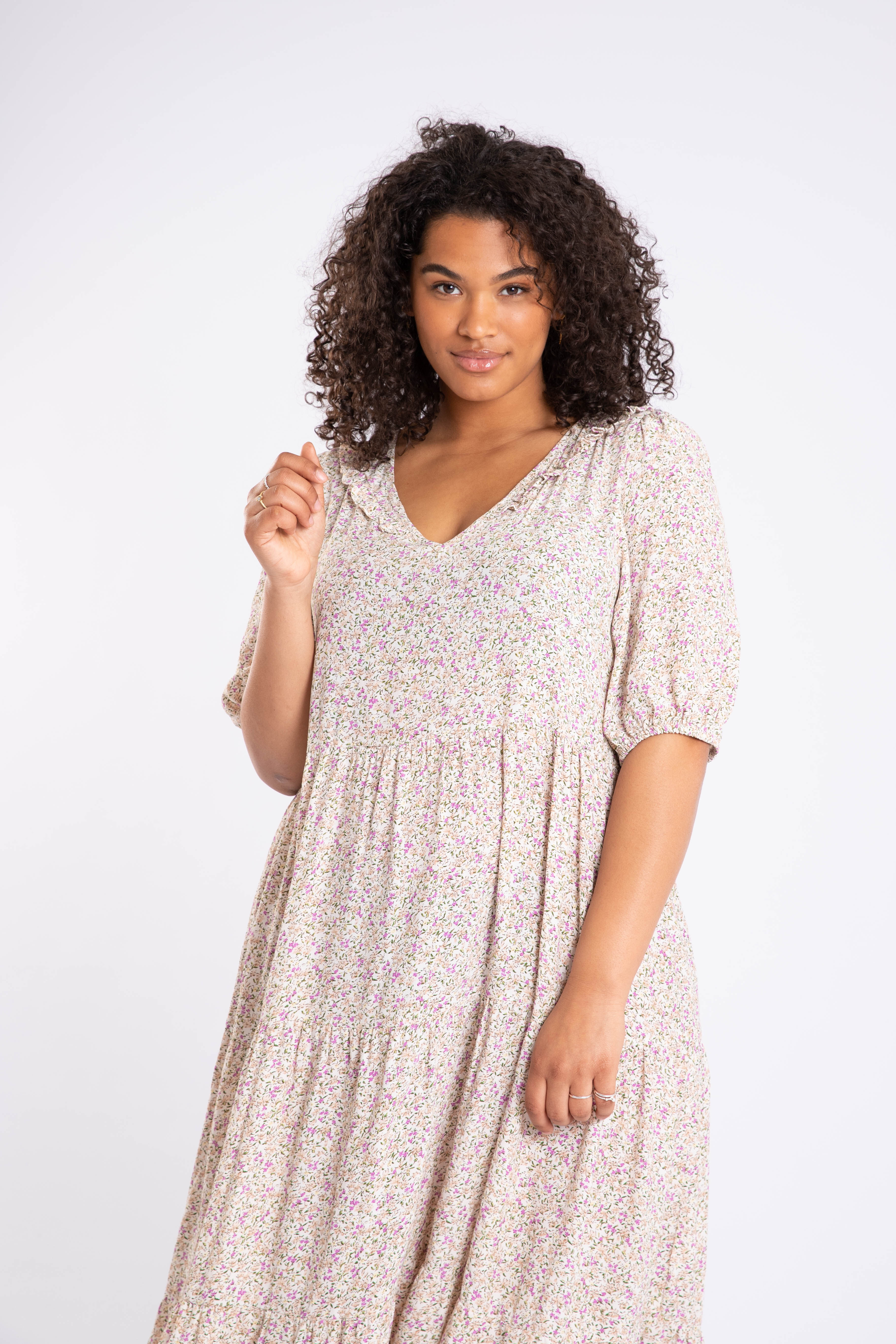 Robe coupe trap&egrave;ze &agrave; imprim&eacute;  image number 5