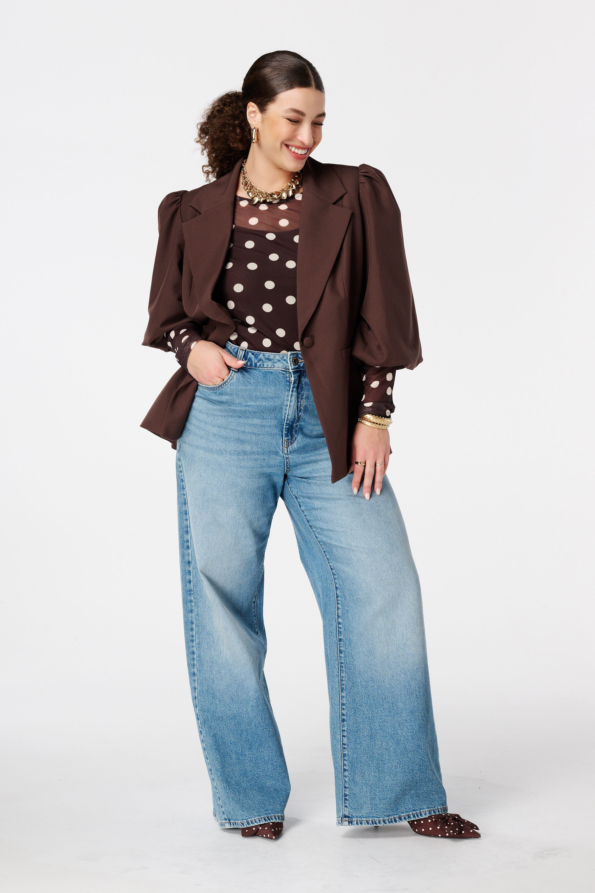 Top en maille &agrave; pois image number 5