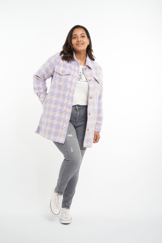 Veste-chemise à imprimé pied-de-poule image number 6