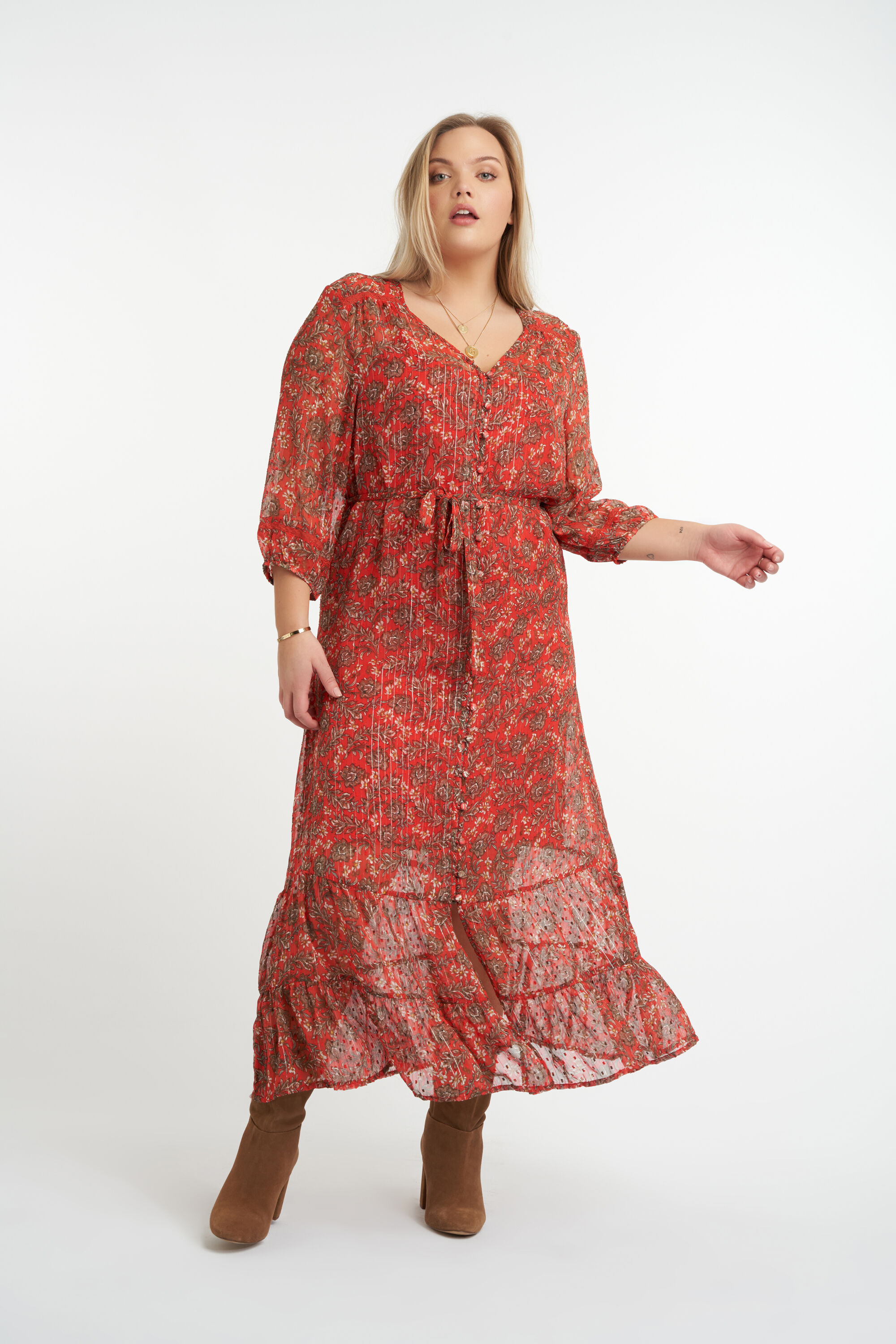 Longue robe &agrave; imprim&eacute; floral image number 5