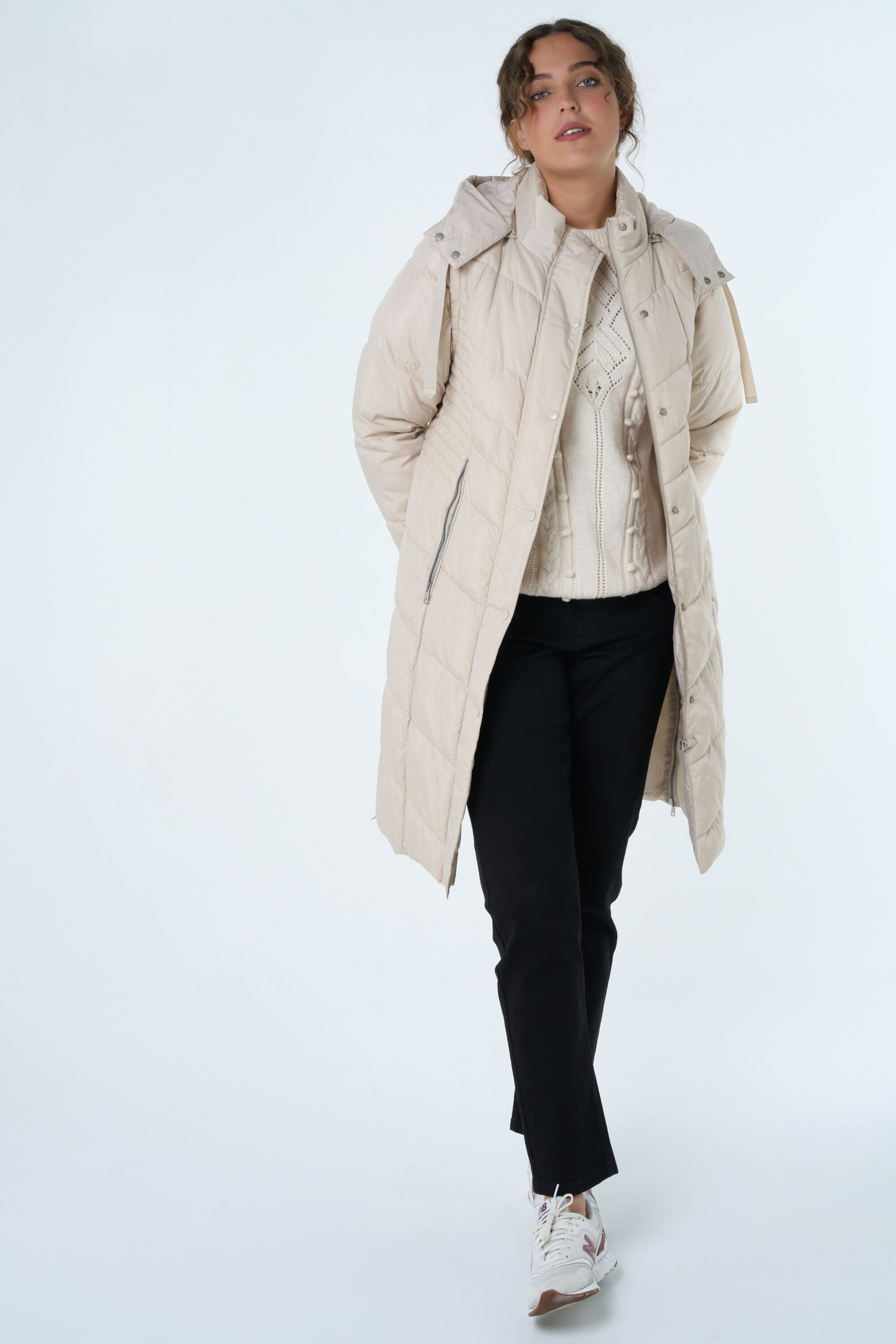Veste longue online beige femme
