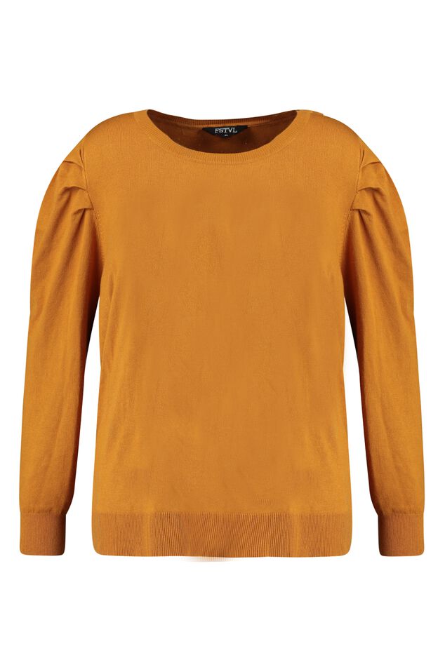 Pull en maille fine à manches bouffantes image number 2