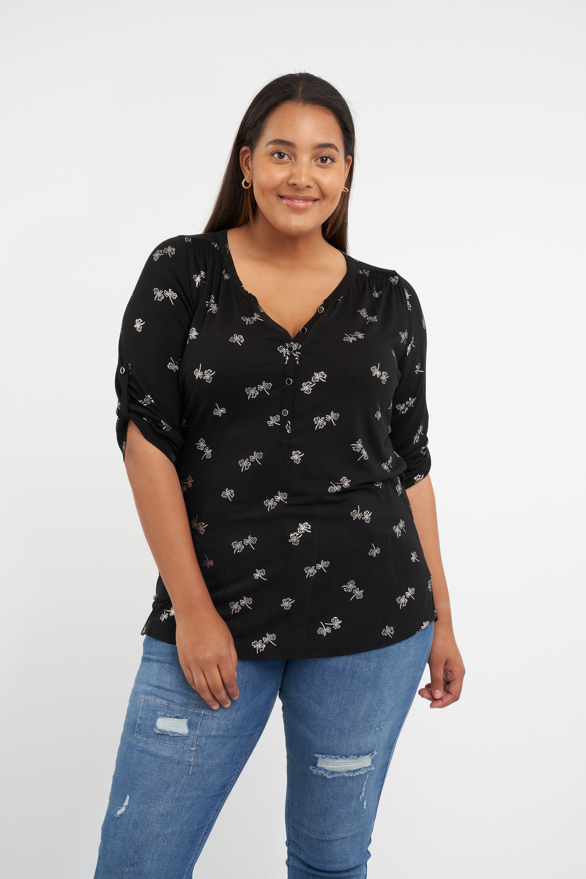 Haut &agrave; imprim&eacute; m&eacute;tallis&eacute; image number 6