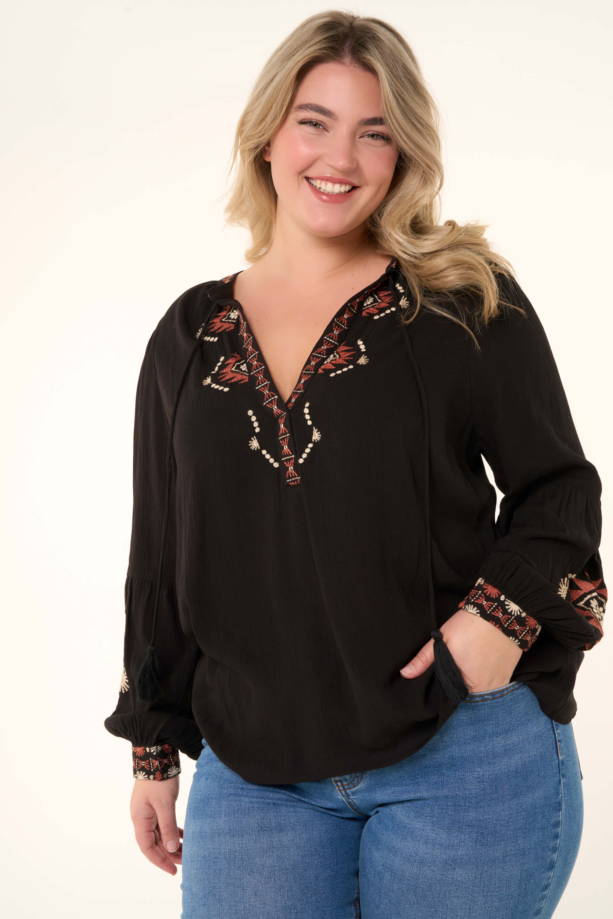 Chemisier &agrave; manches ballon image number 6