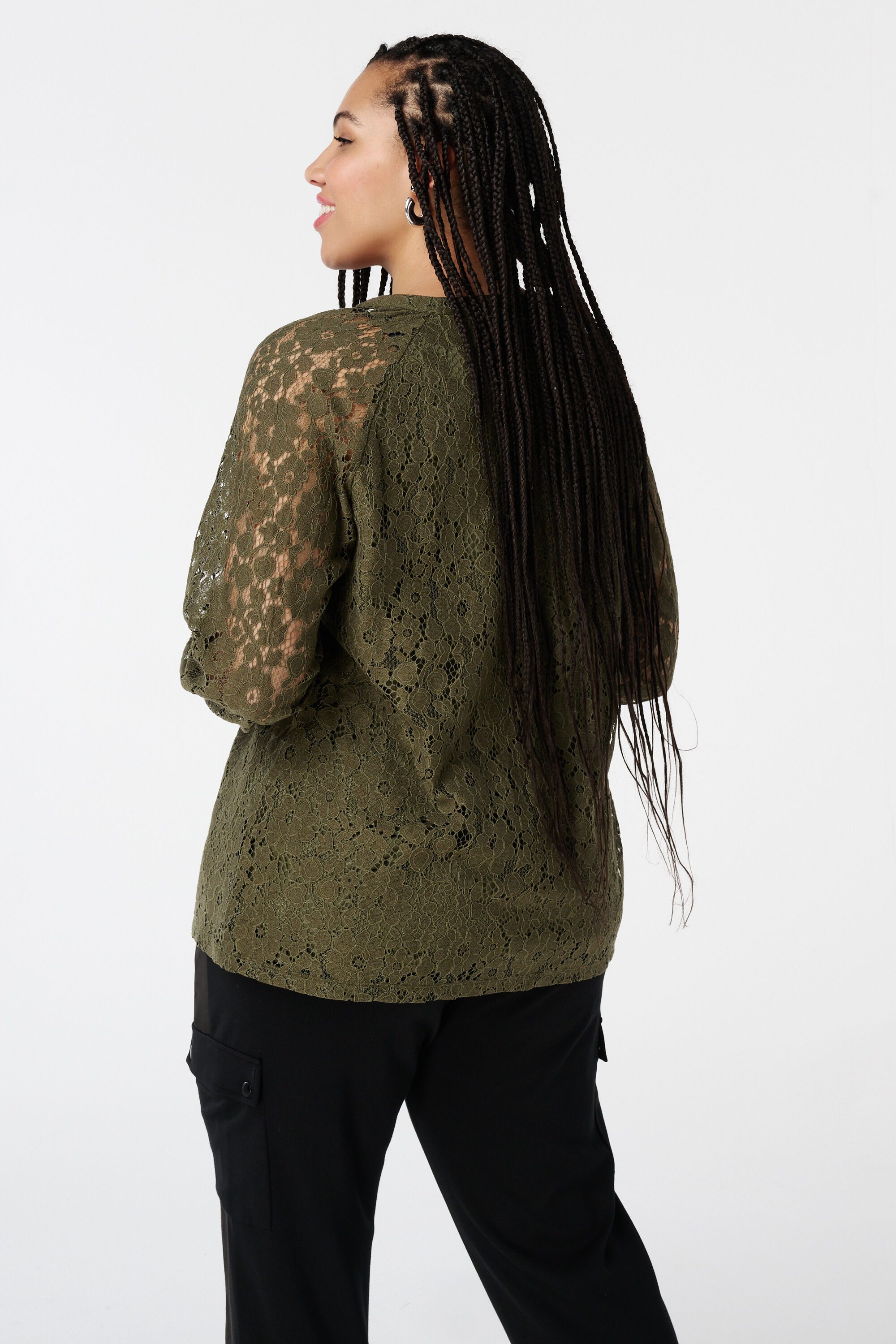 Haut en dentelle avec manches longues image number 3