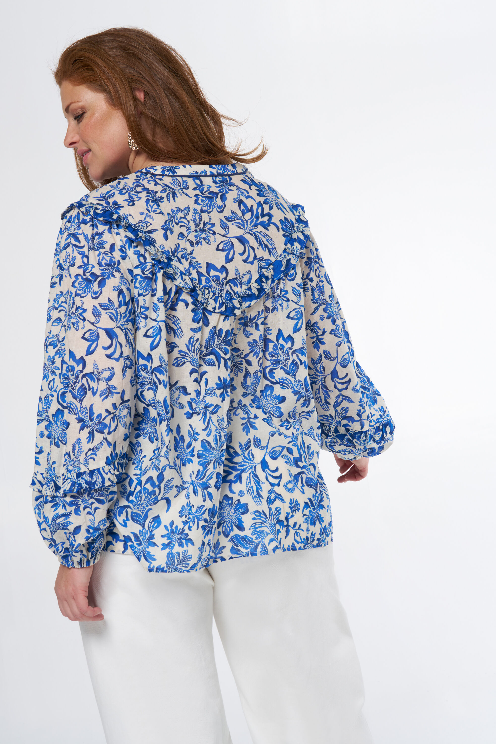 Chemisier &agrave; imprim&eacute; et volants image number 3