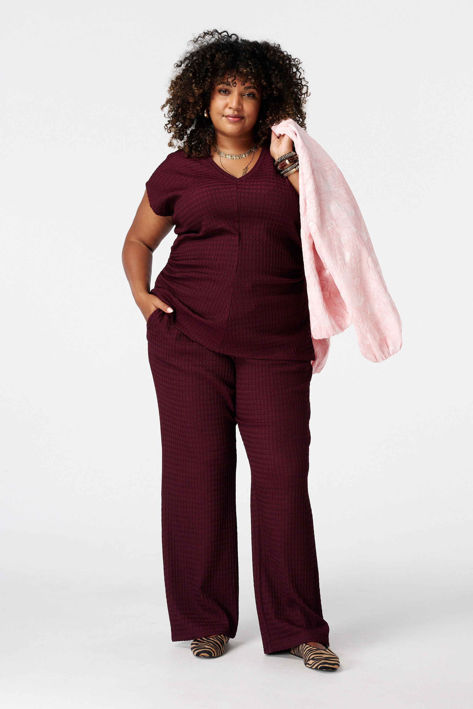 Pantalon avec taille &eacute;lastique image number 6