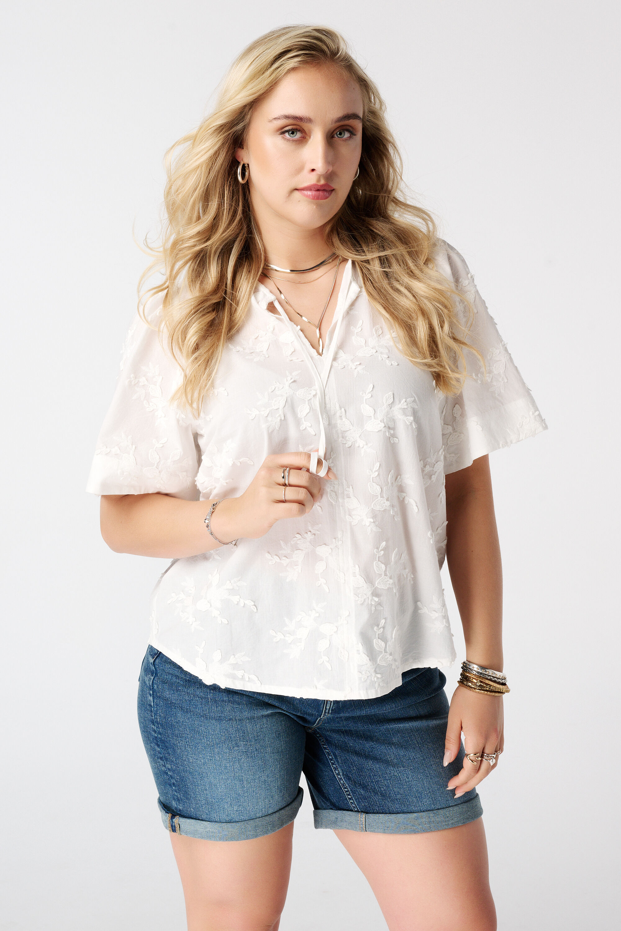 Blouse en coton avec broderie