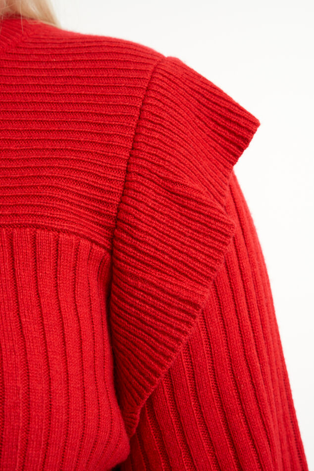 Pull côtelé avec volants image number 5