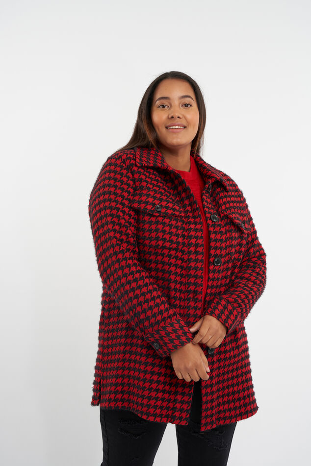 Veste chemise avec imprimé pied-de-poule image number 6