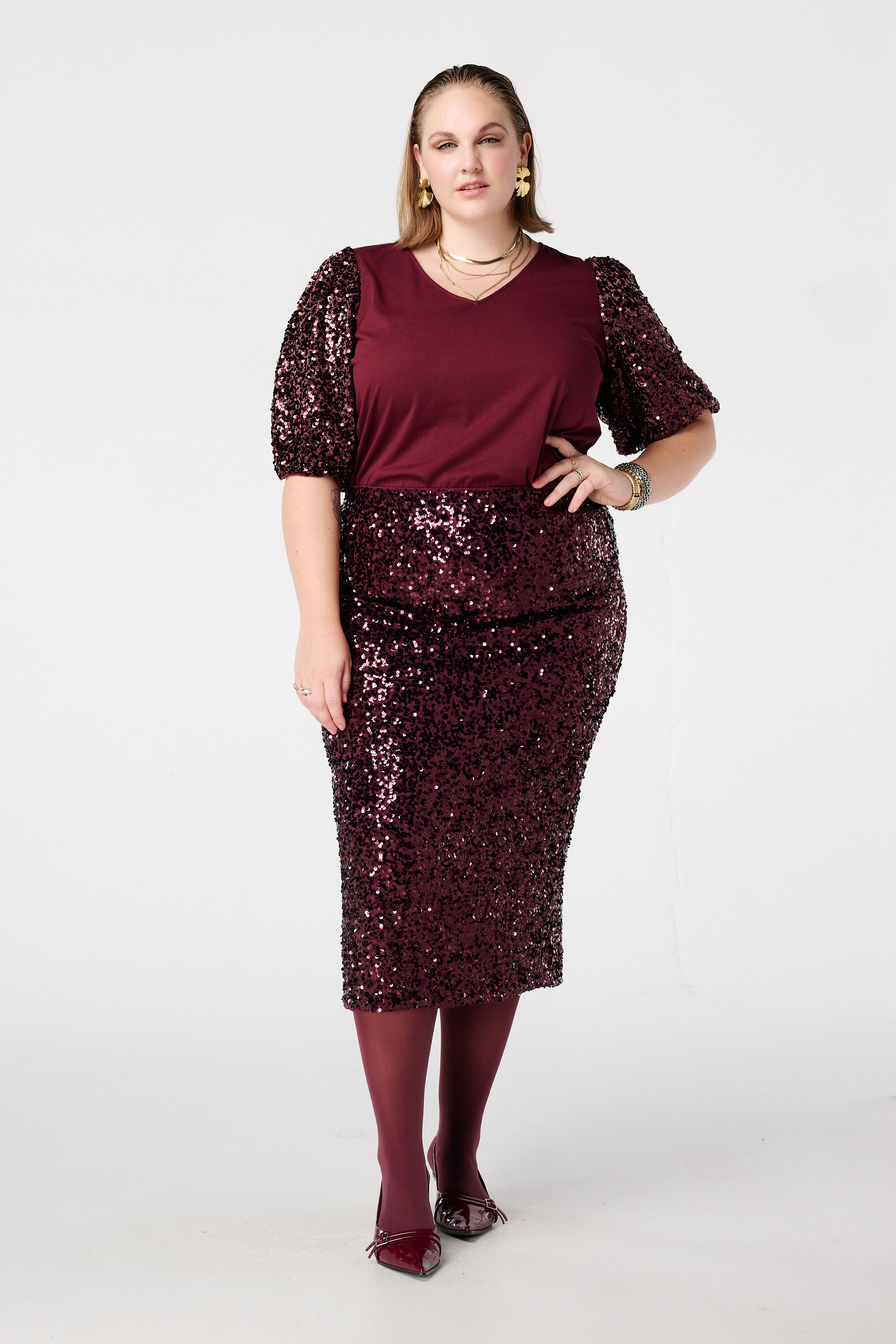 Jupe &agrave; paillettes extensible