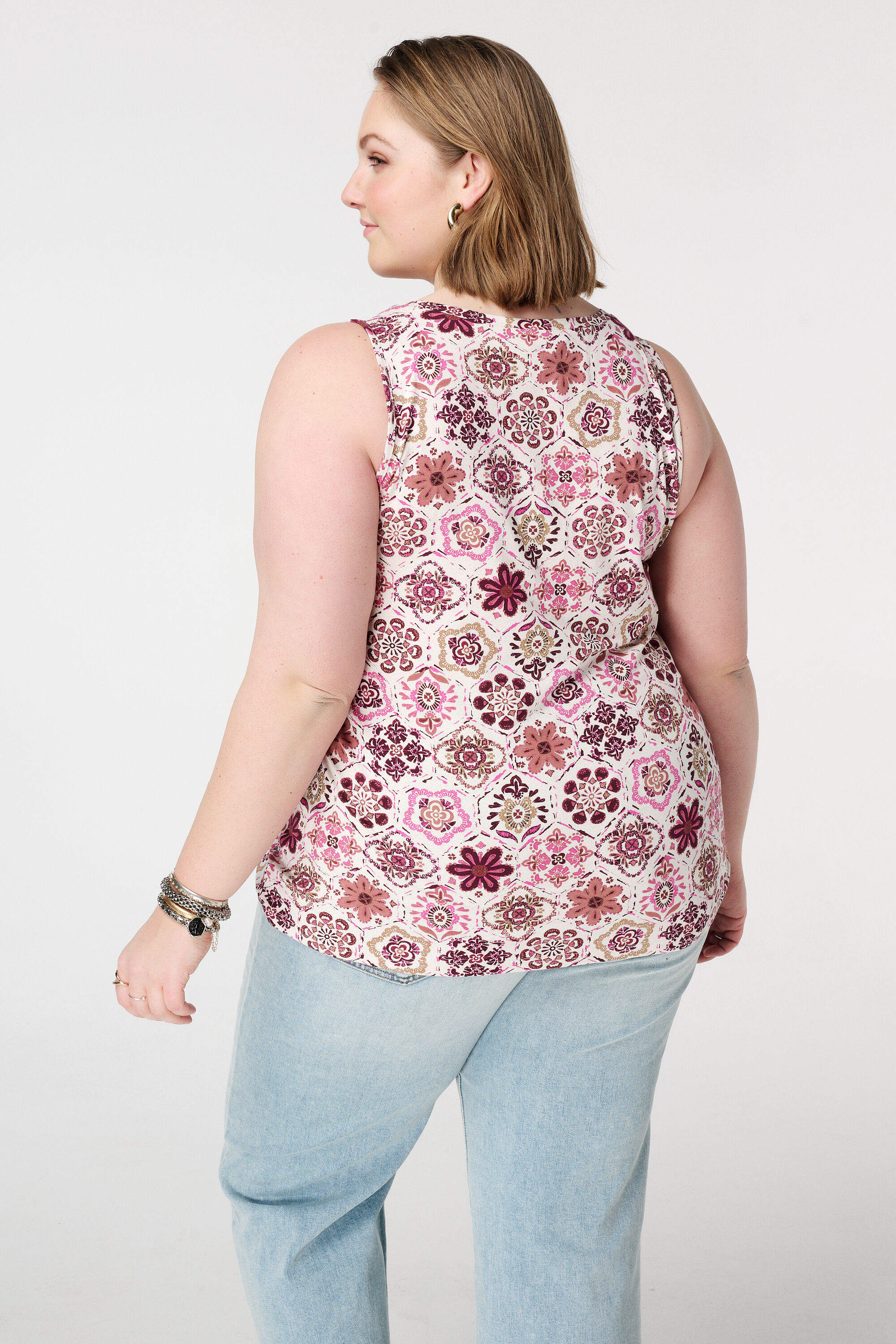 D&eacute;bardeur avec col en V et imprim&eacute; image number 3