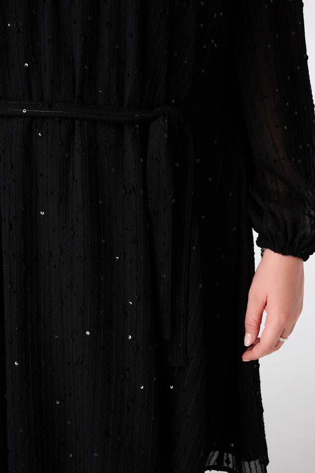 Robe à paillettes scintillantes et ceinture image number 6