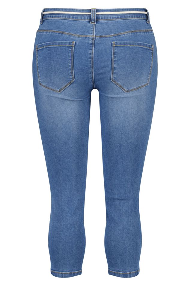 Capri en jean avec cordon de serrage image 3