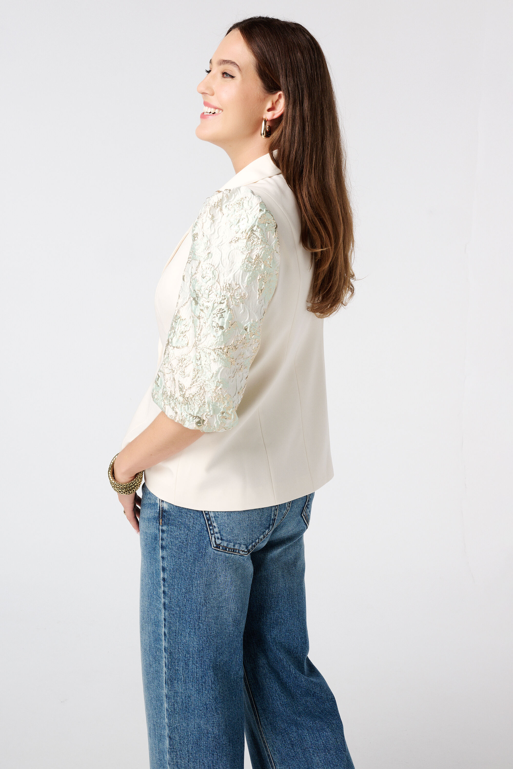 Blazer &agrave; manches courtes avec imprim&eacute; image number 1