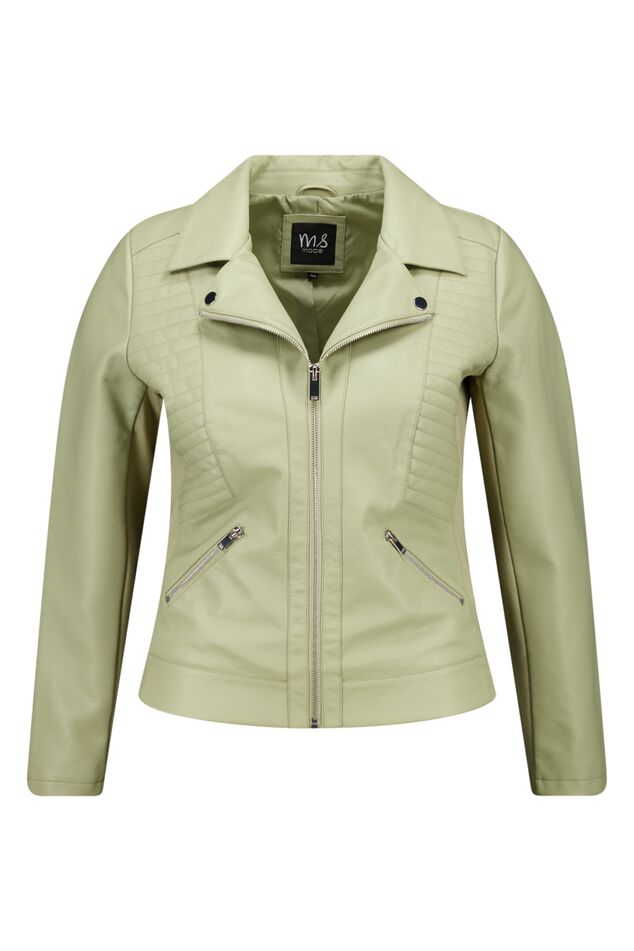 Veste au look en cuir et aux détails argentés. image number 1
