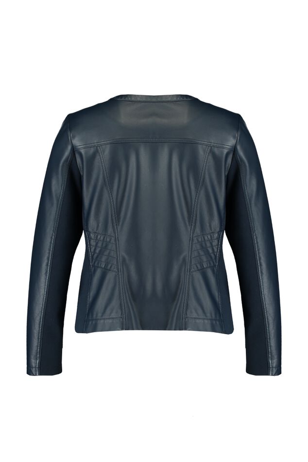 Veste en similicuir avec encolure ronde image number 2