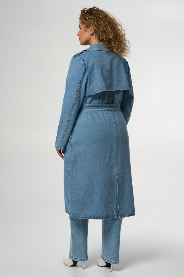Trench en jean avec ceinture image number 3