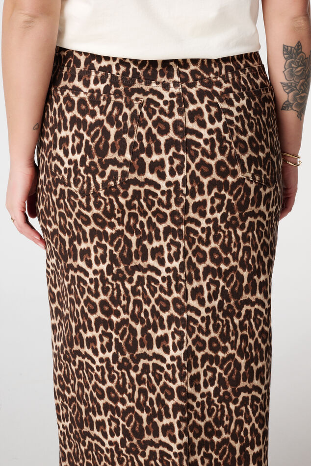 Jupe midi léopard Femme - Imprimé écru Jupe midi léopard Femme - Imprimé écru