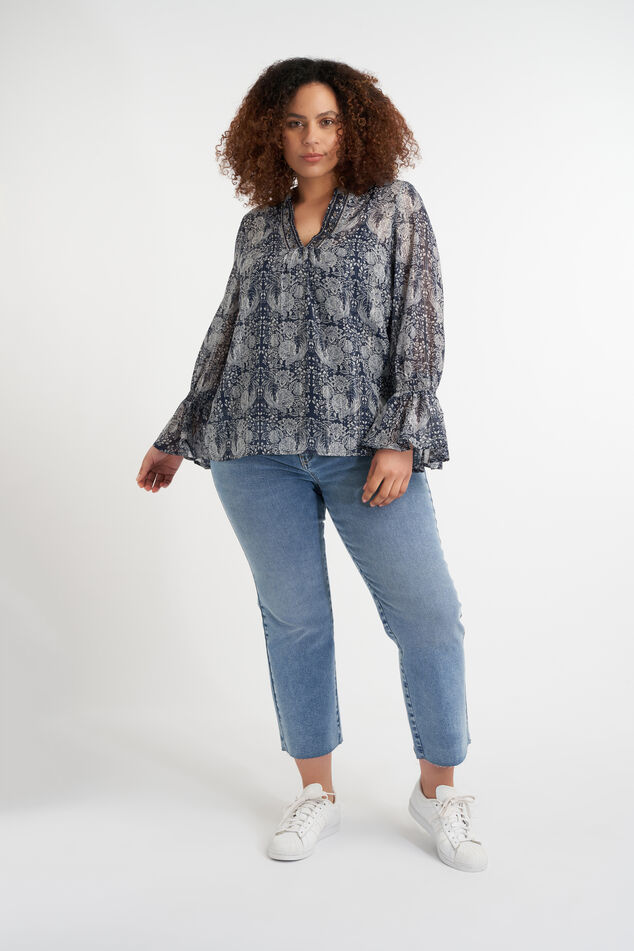 Chemisier avec des manches à volants image number 5