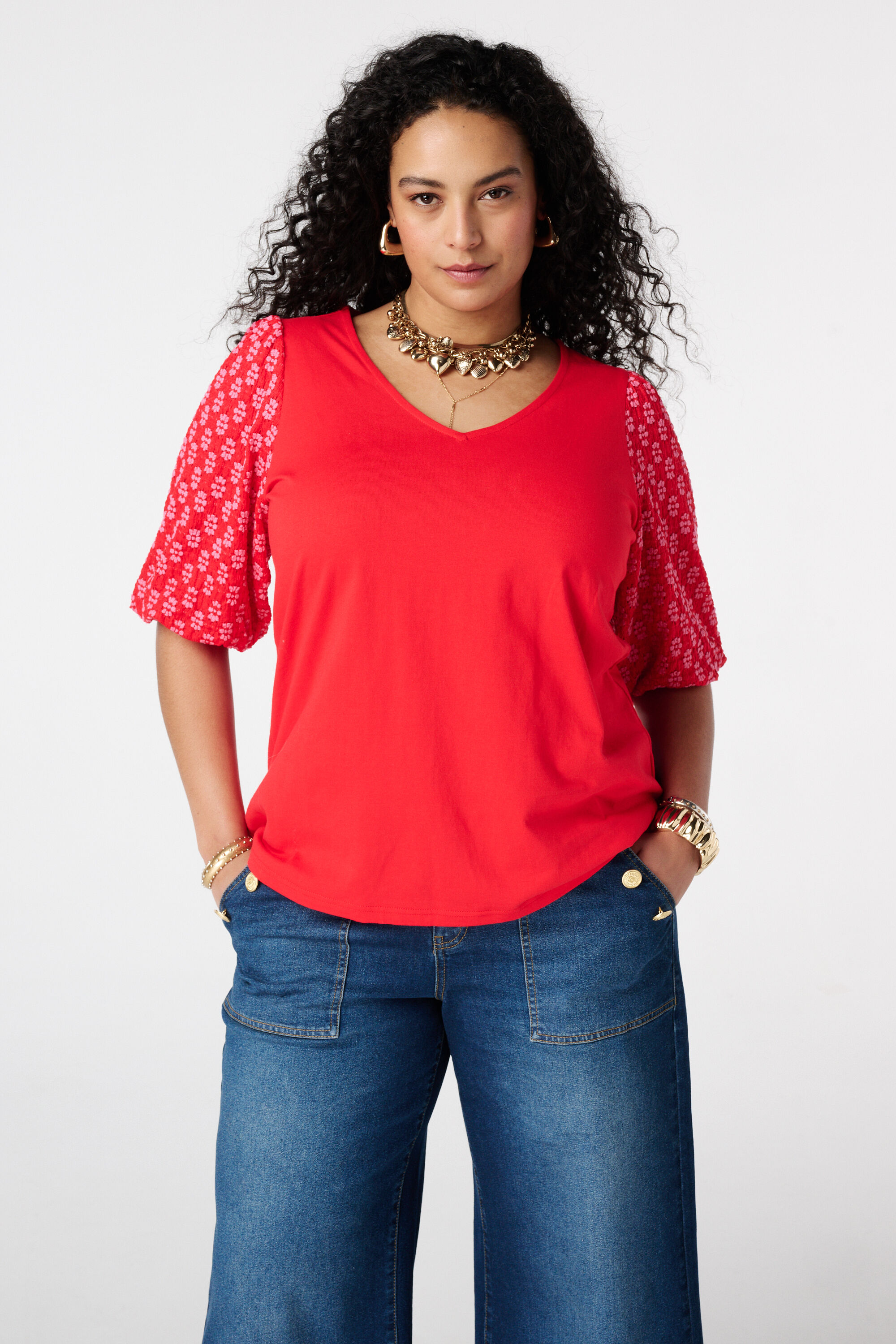 Top &agrave; manches bouffantes