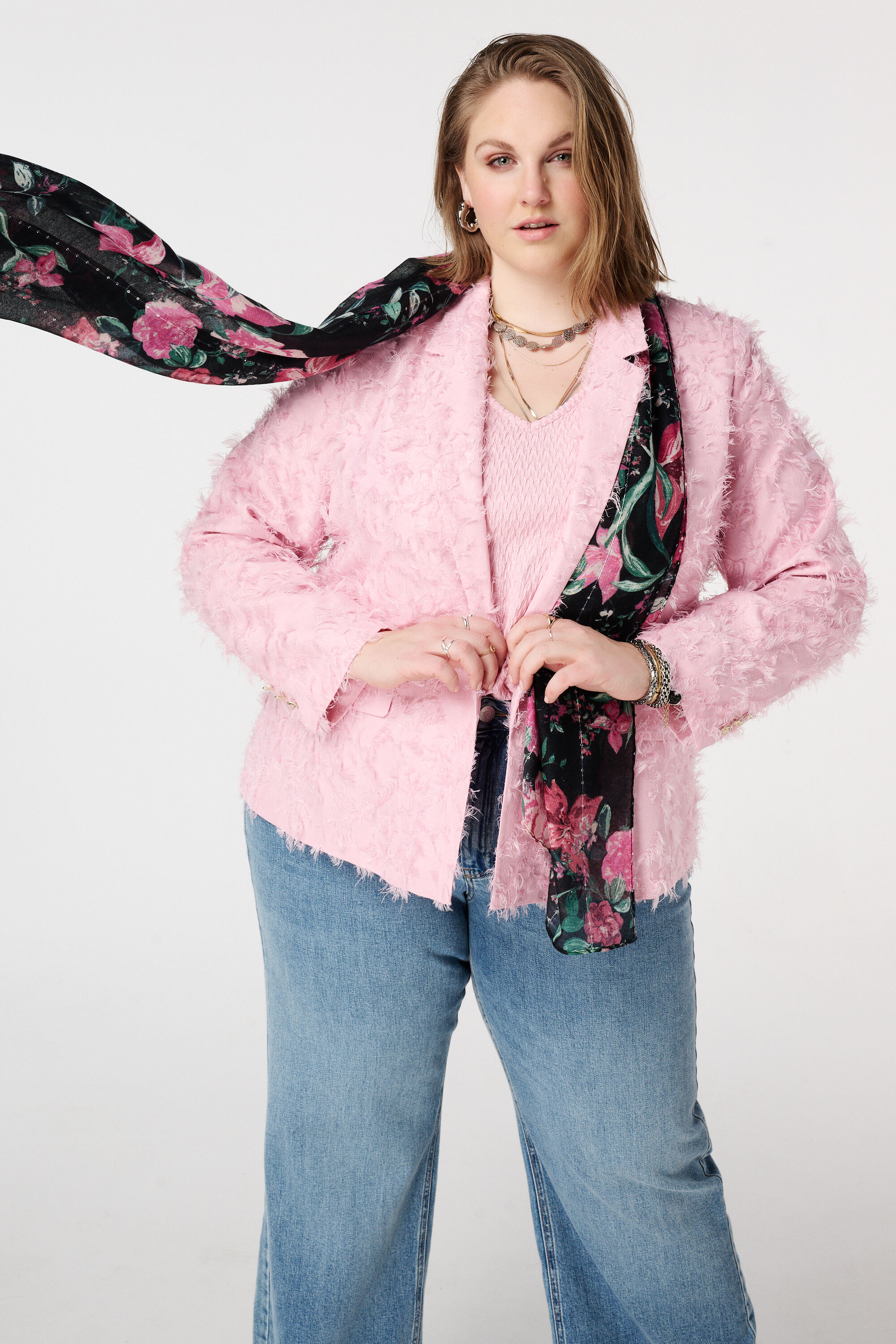 &Eacute;charpe avec imprim&eacute; et strass