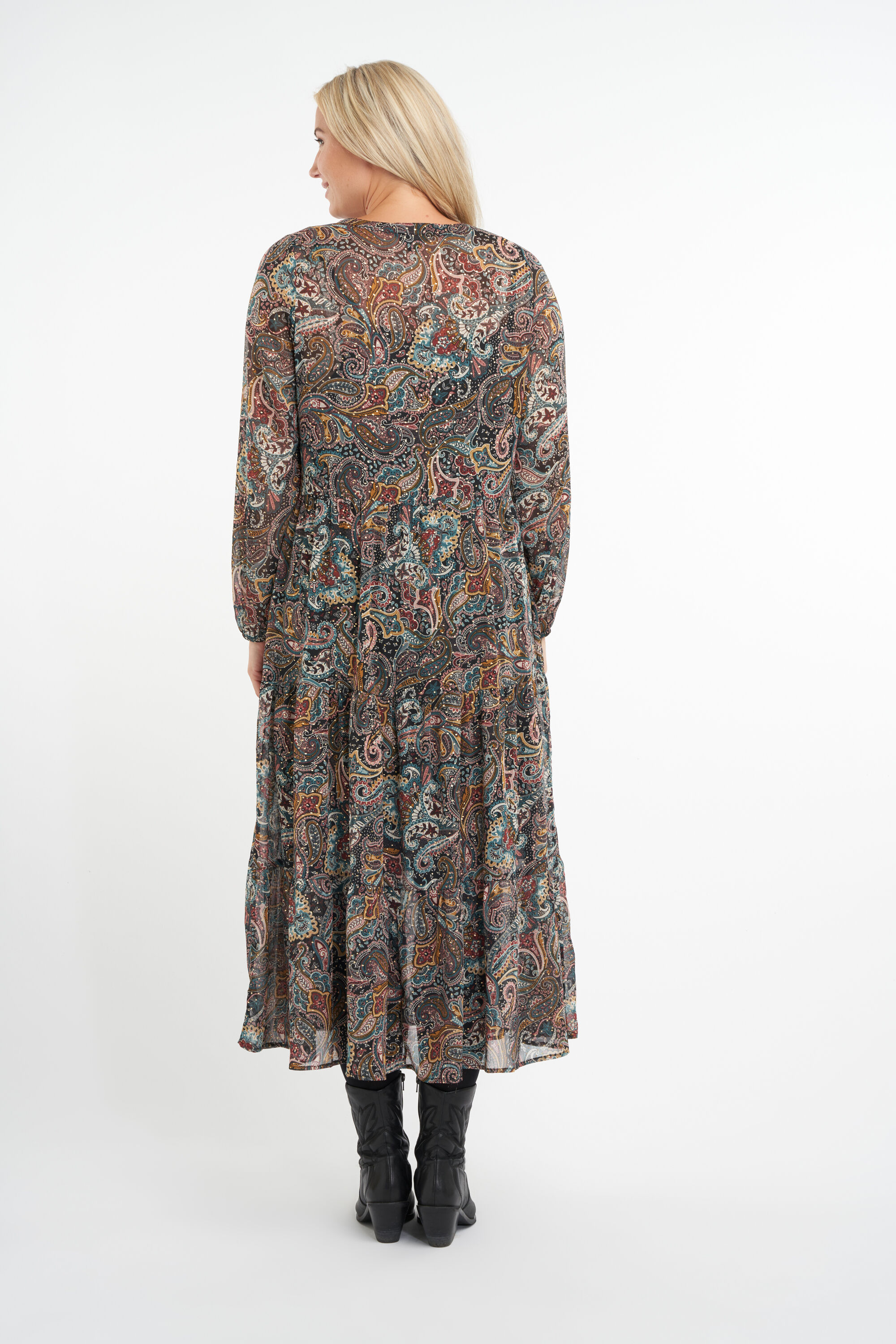 Robe longue avec imprim&eacute; cachemire image number 3