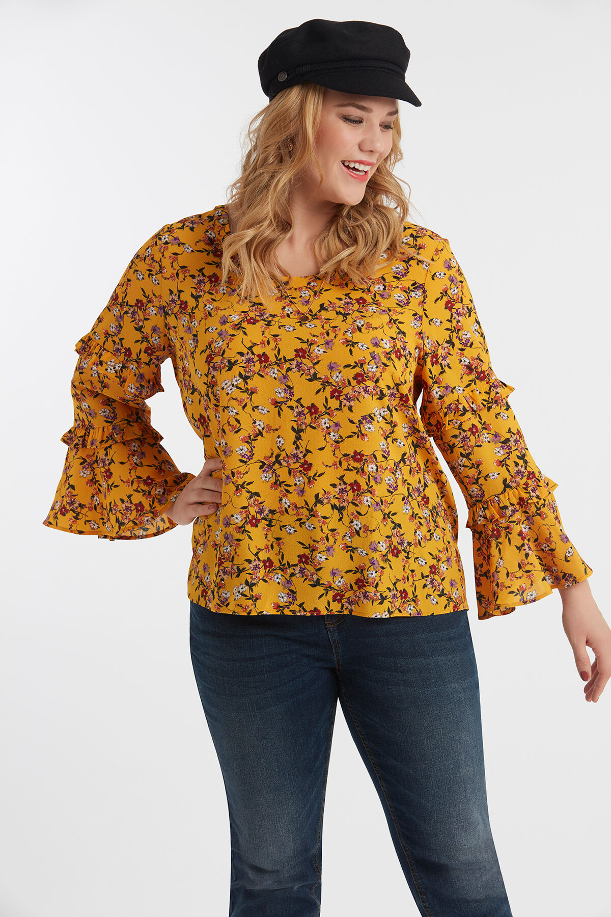 Blouse avec manches &agrave; volants image number 3