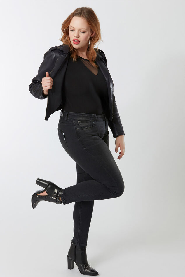 Jeans skinny coupe O noir image number 3