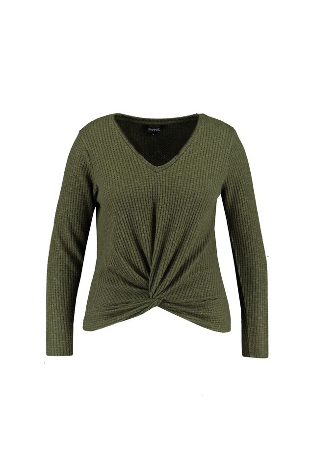 T-shirt manches longues au décor boutonné   image number 1