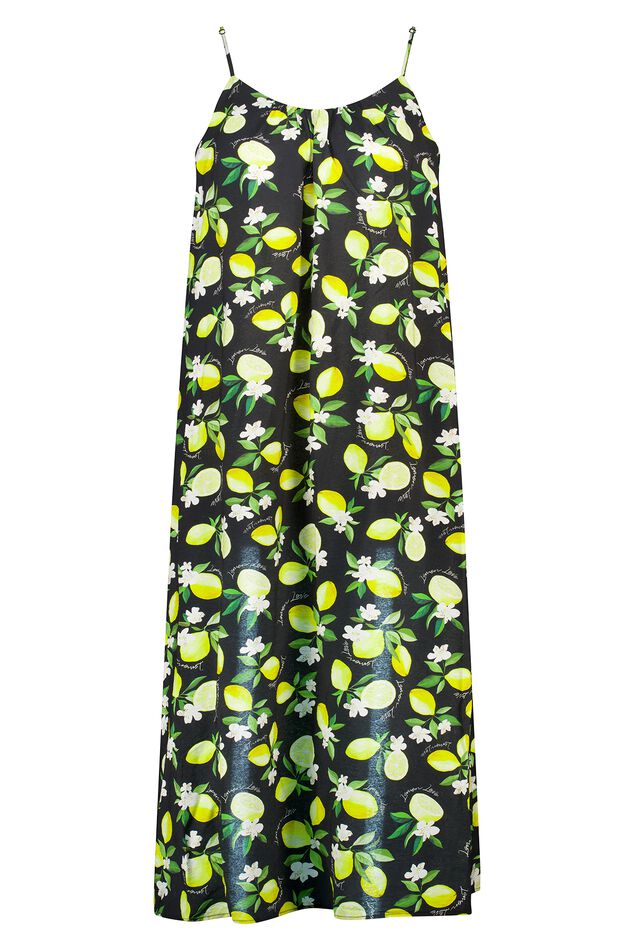 Robe longue à imprimé citron image number 1