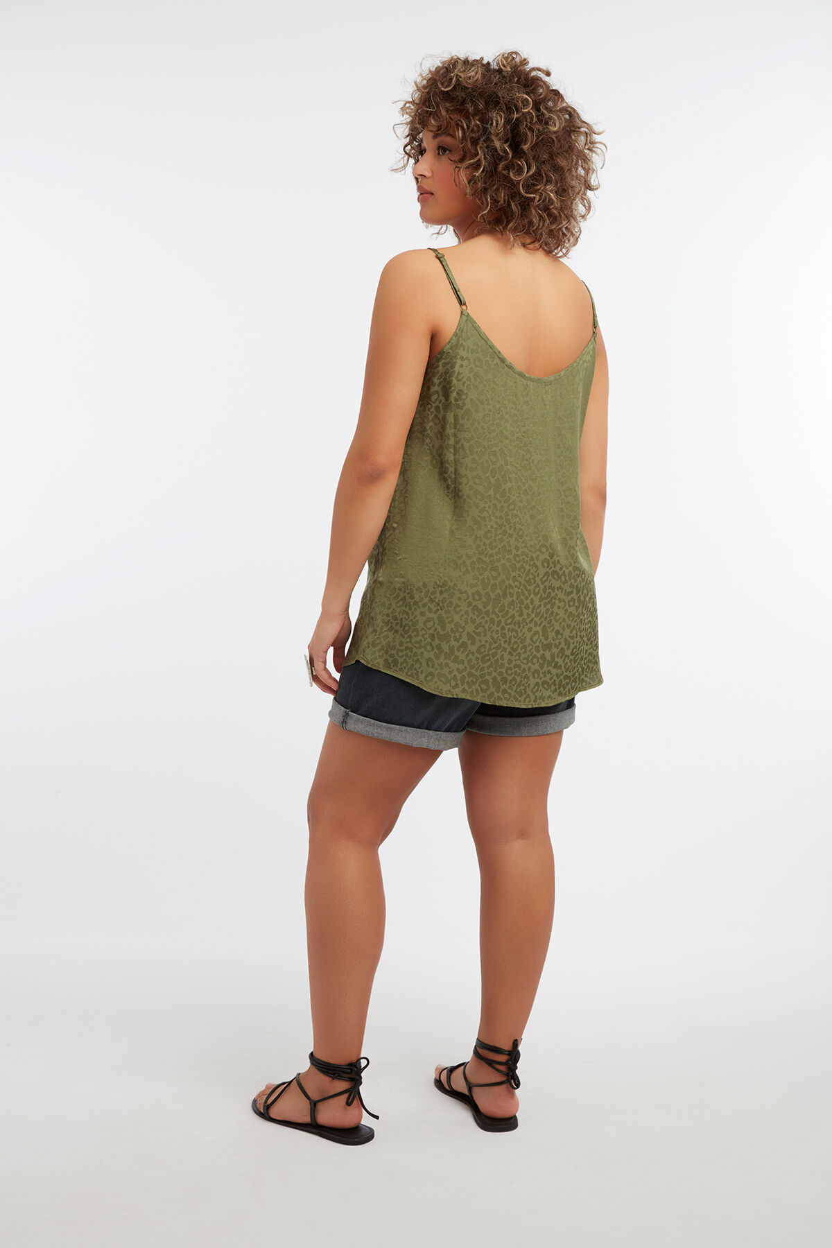 Chemisier sans manches &agrave; imprim&eacute; l&eacute;opard discret image number 4