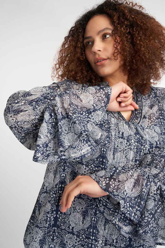 Chemisier avec des manches à volants image number 4