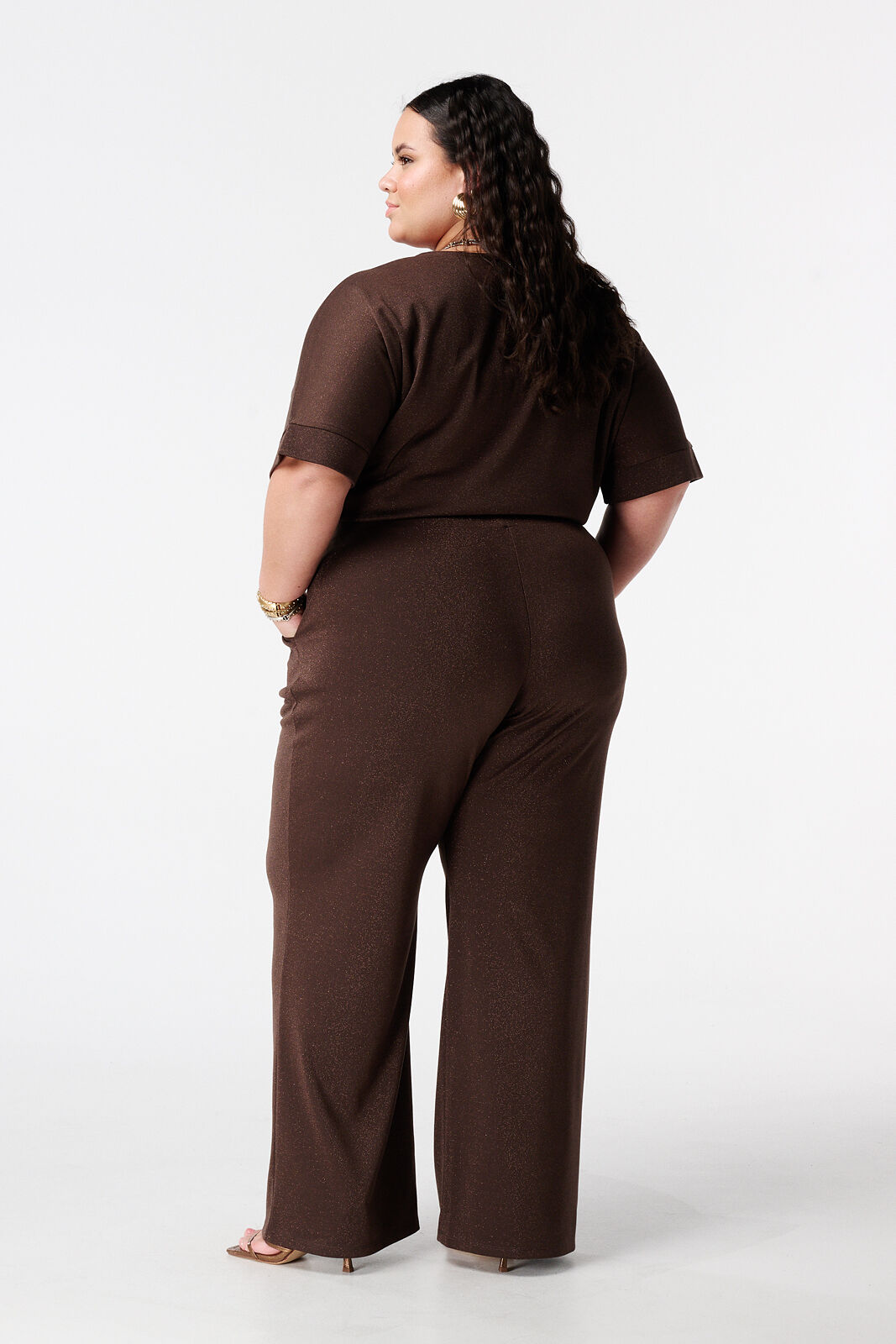 Pantalon wide leg avec lurex image number 3