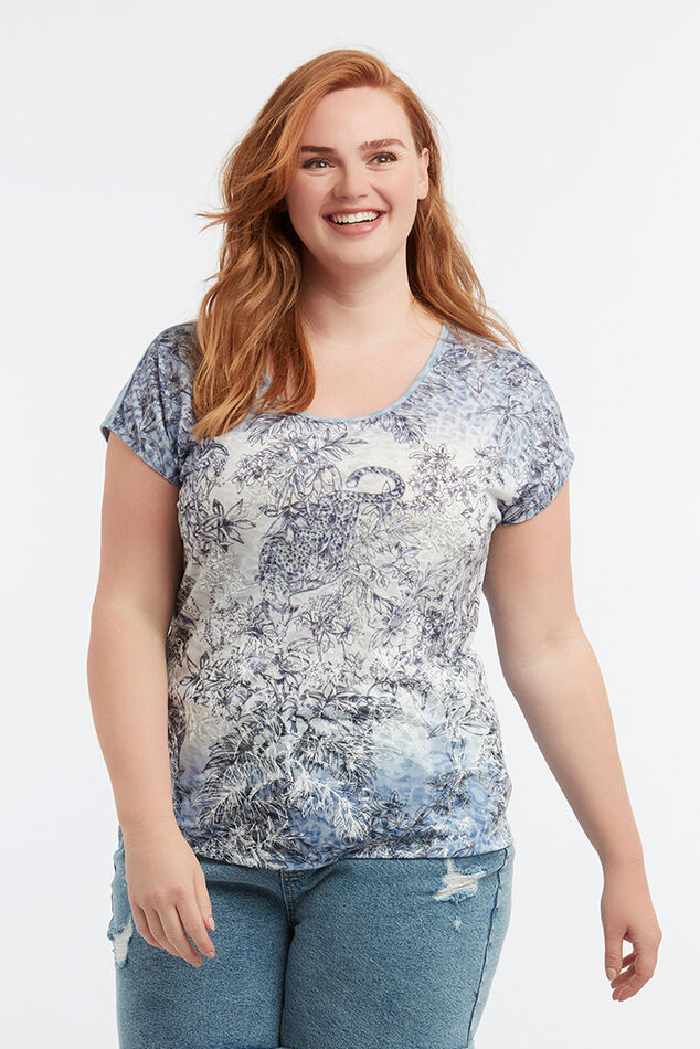 T-shirt avec empiècement imprimé image number 0