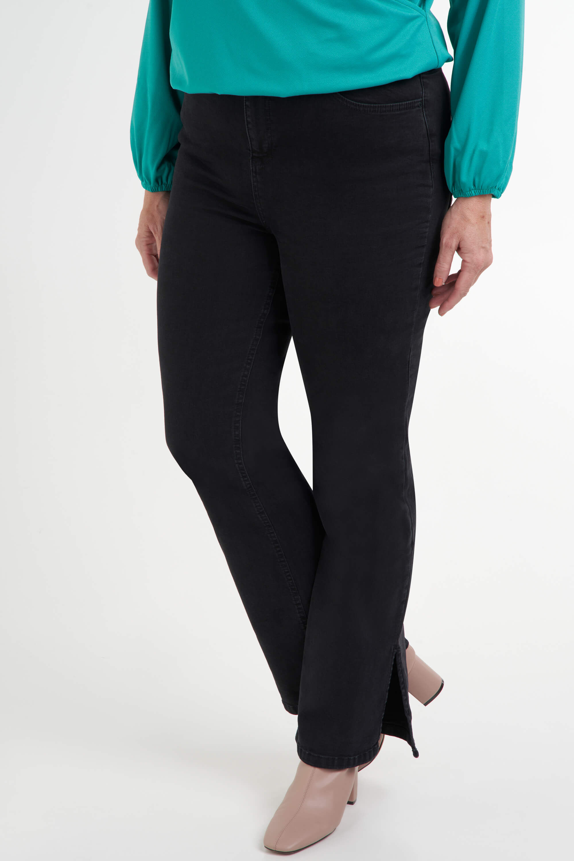 Femmes Jean taille haute avec fente MS Mode