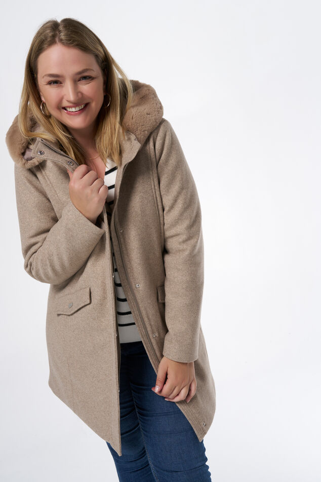Veste avec col en fausse fourrure image number 0