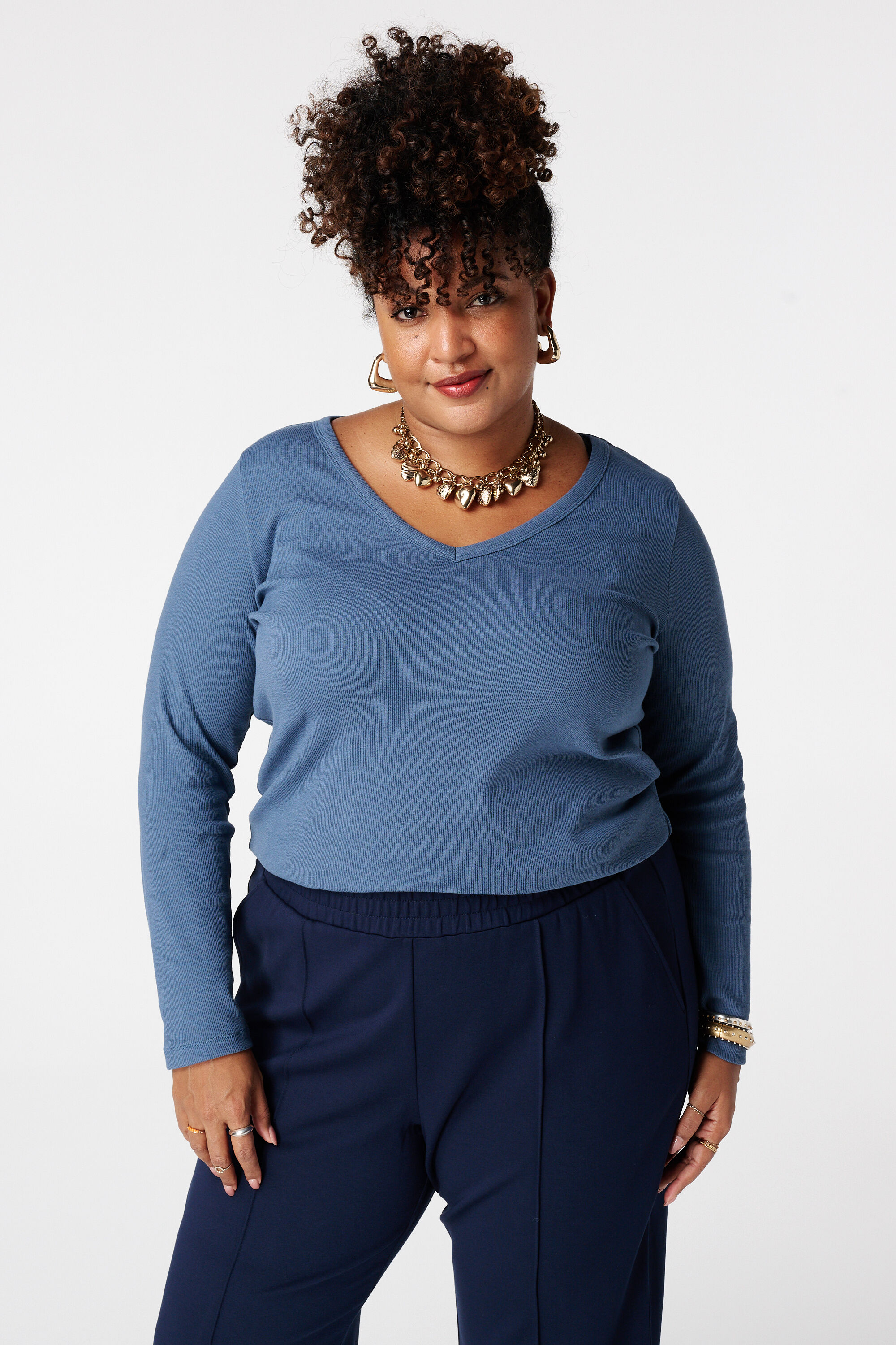 Haut c&ocirc;tel&eacute; &agrave; manches longues