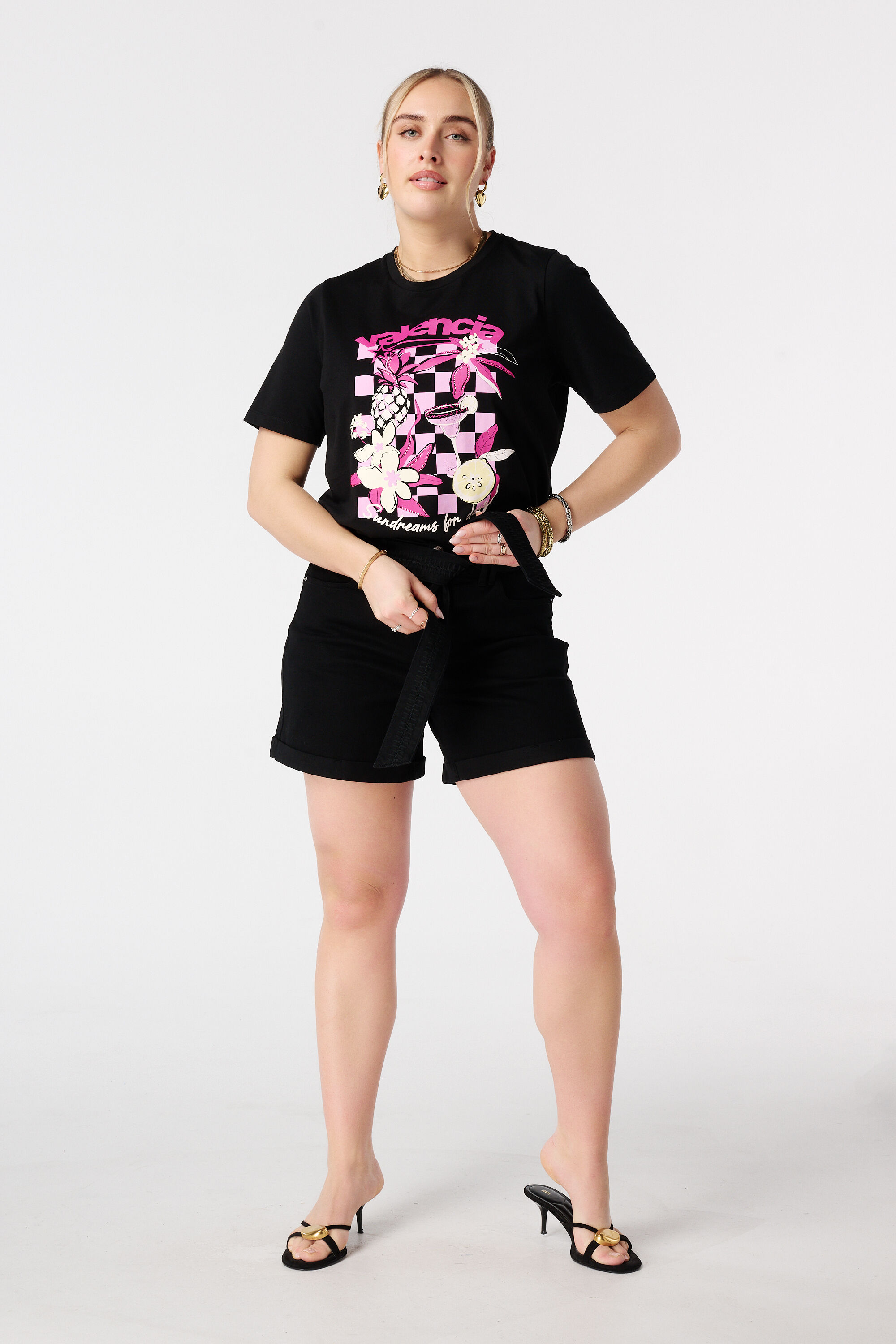 Short en denim avec ceinture