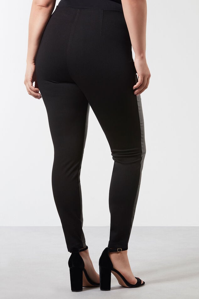 Leggings avec cuir synthétique sur le devant image number 3