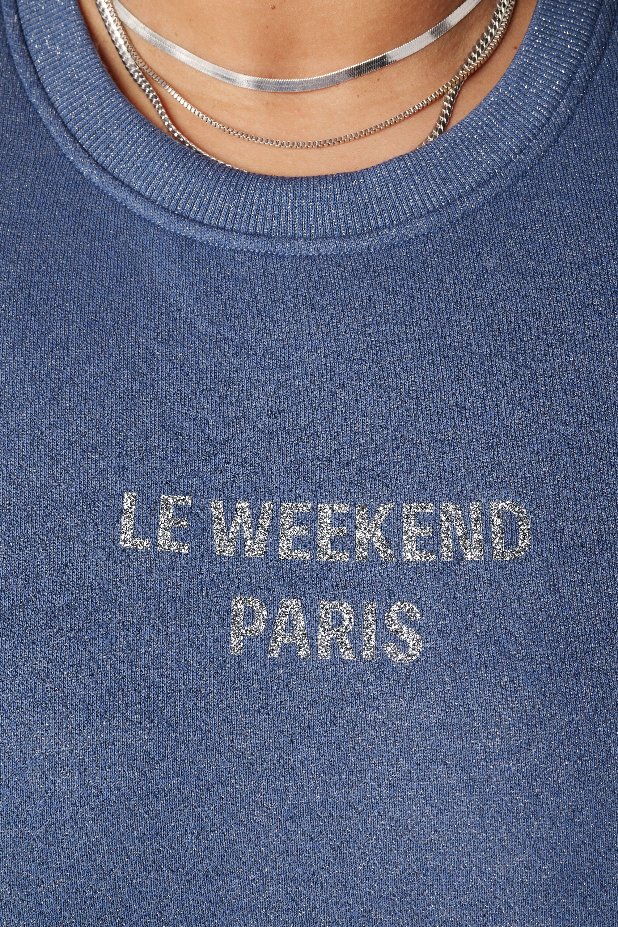 Sweat-shirt avec texte en lurex et paillettes image number 6