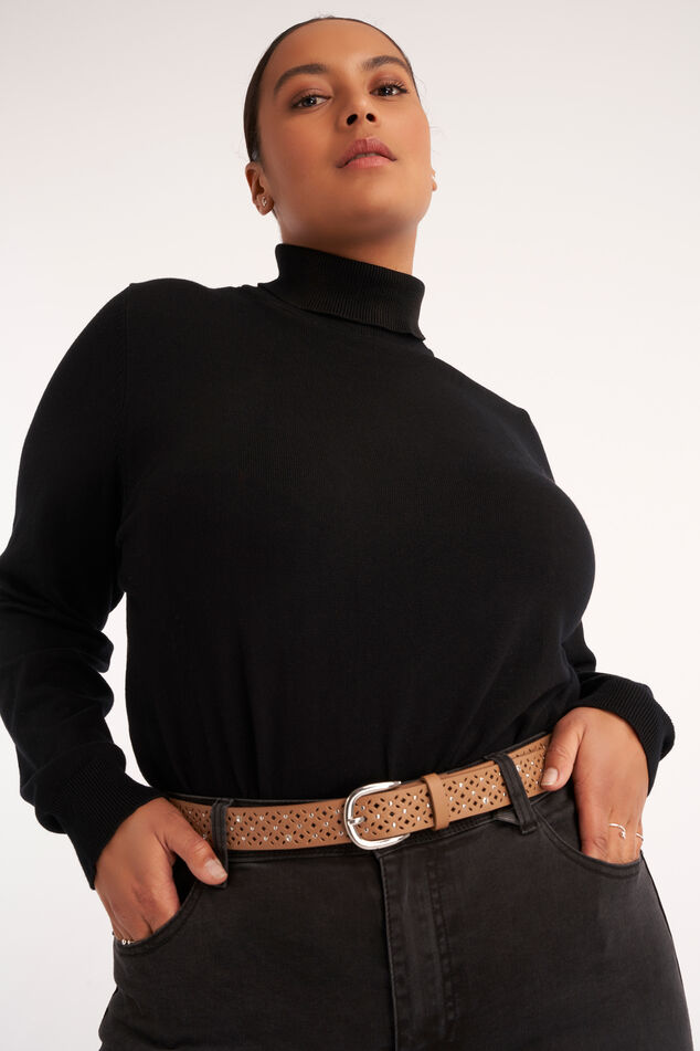 Ceinture avec un motif troué et cloué   image number 0