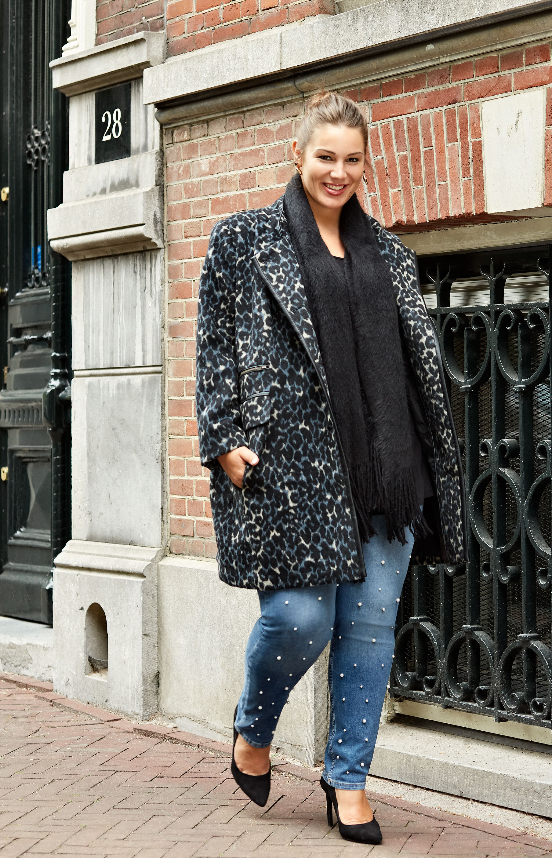 Manteau laine m&eacute;lang&eacute;e image number 4