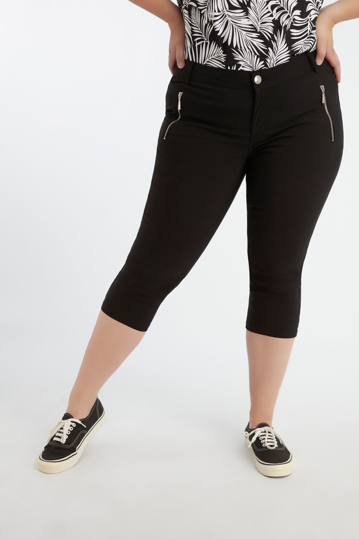 Pantalon corsaire avec fermetures &Eacute;clair image number 3