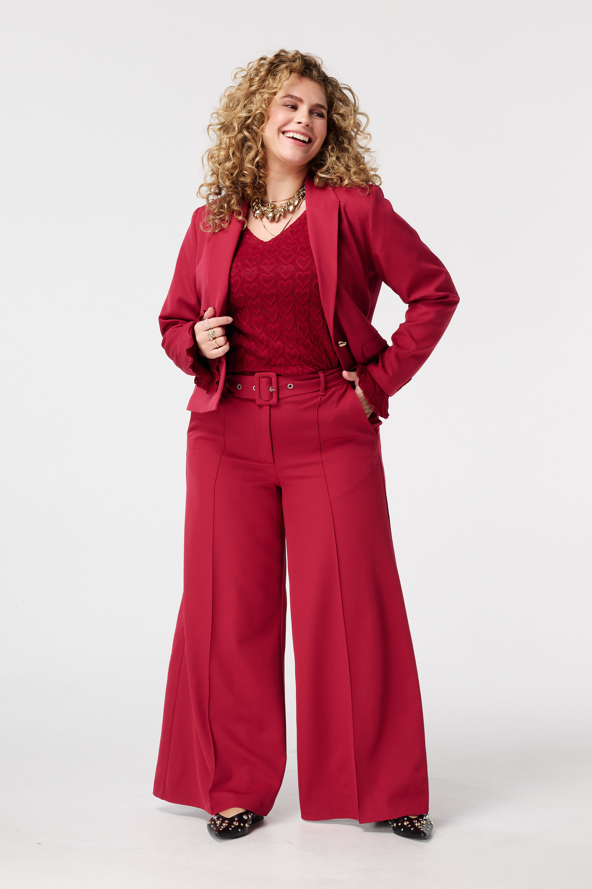 Pantalon large avec ceinture