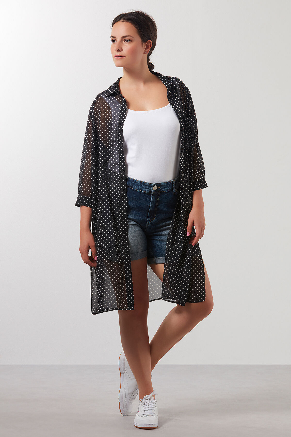 Femmes Chemisier transparent a pois MS Mode